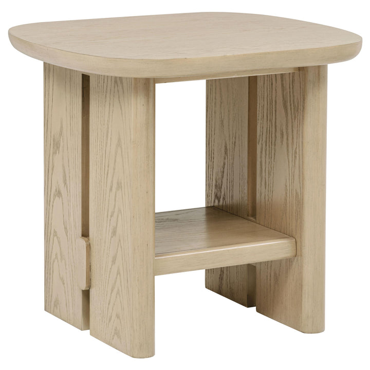 Kailani 3-piece Coastal Coffee and End Table Set Beige Oak