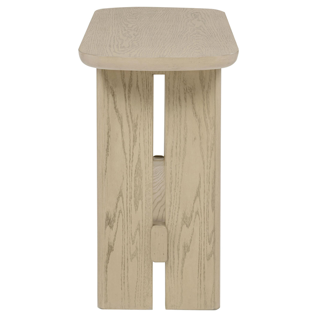 Kailani Coastal Sofa Console Table with Shelf Beige Oak
