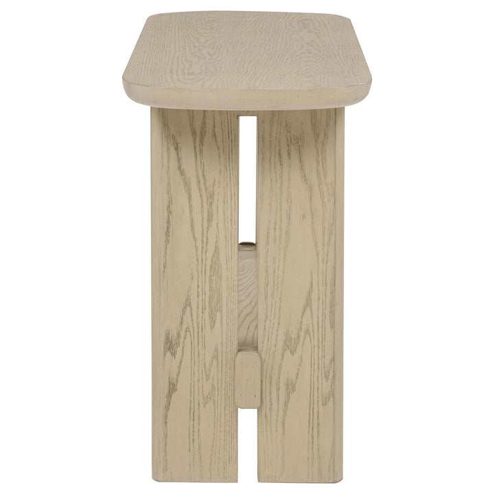 Kailani Coastal Sofa Console Table with Shelf Beige Oak