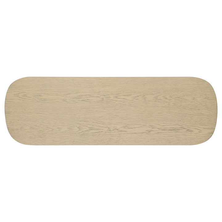 Kailani Coastal Sofa Console Table with Shelf Beige Oak