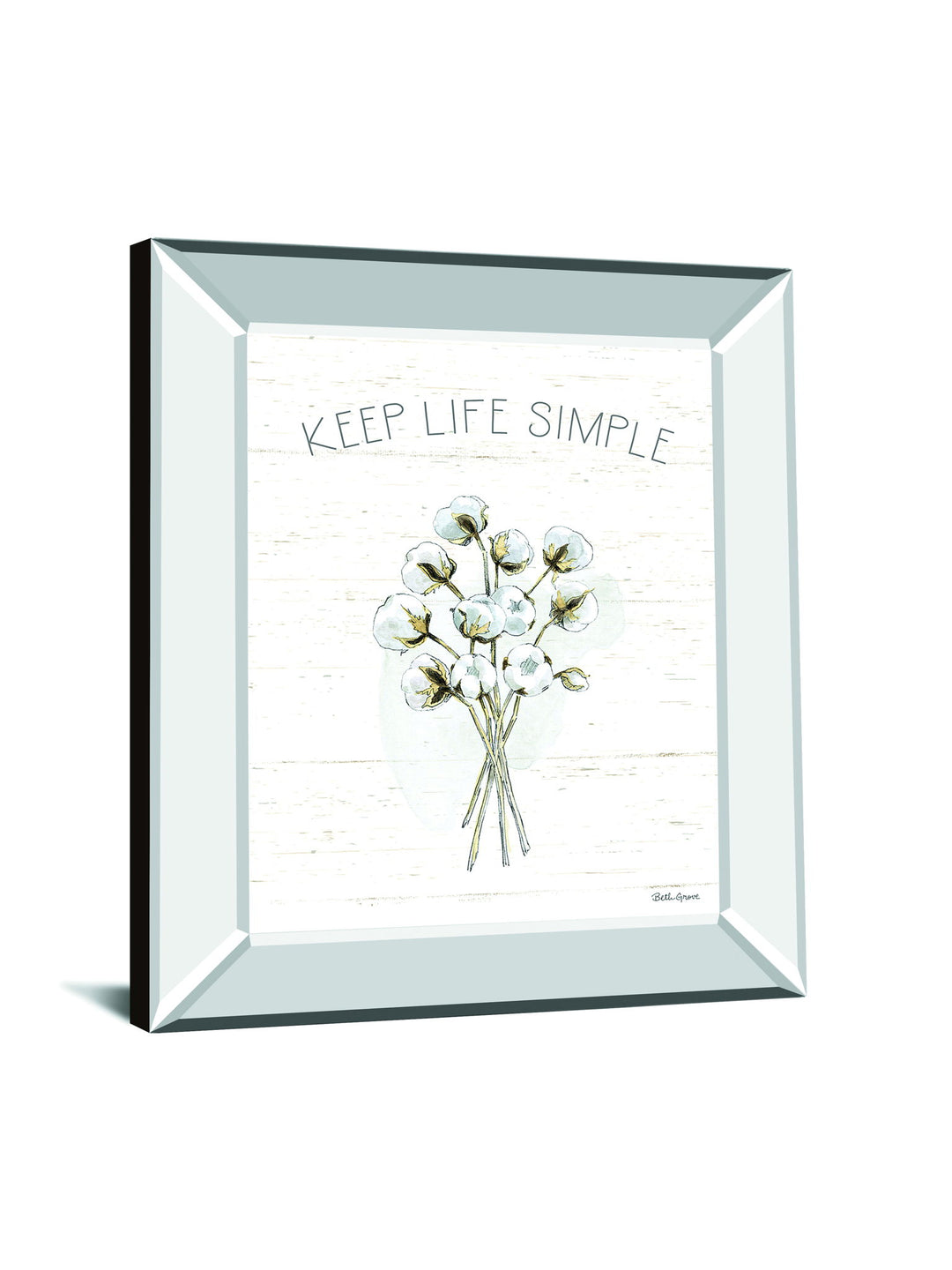 Farmhouse Cotton IV By Beth Grove - Mirror Framed Print Wall Art - White