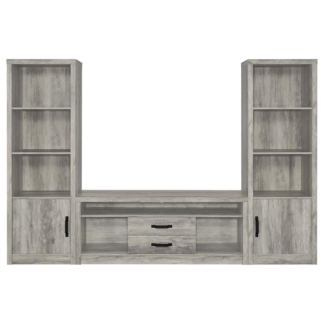 Burke 4-shelf Engineered Wood Media Tower Grey Driftwood