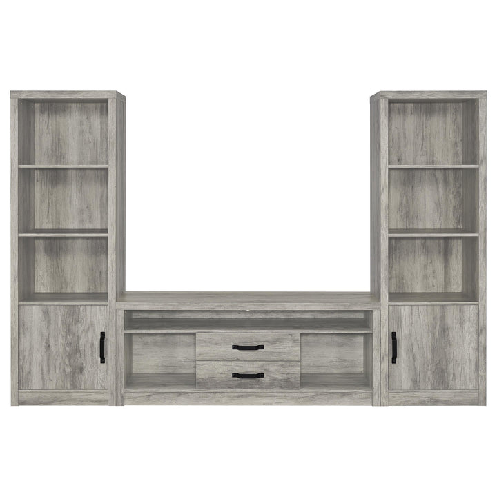 Burke 4-shelf Engineered Wood Media Tower Grey Driftwood