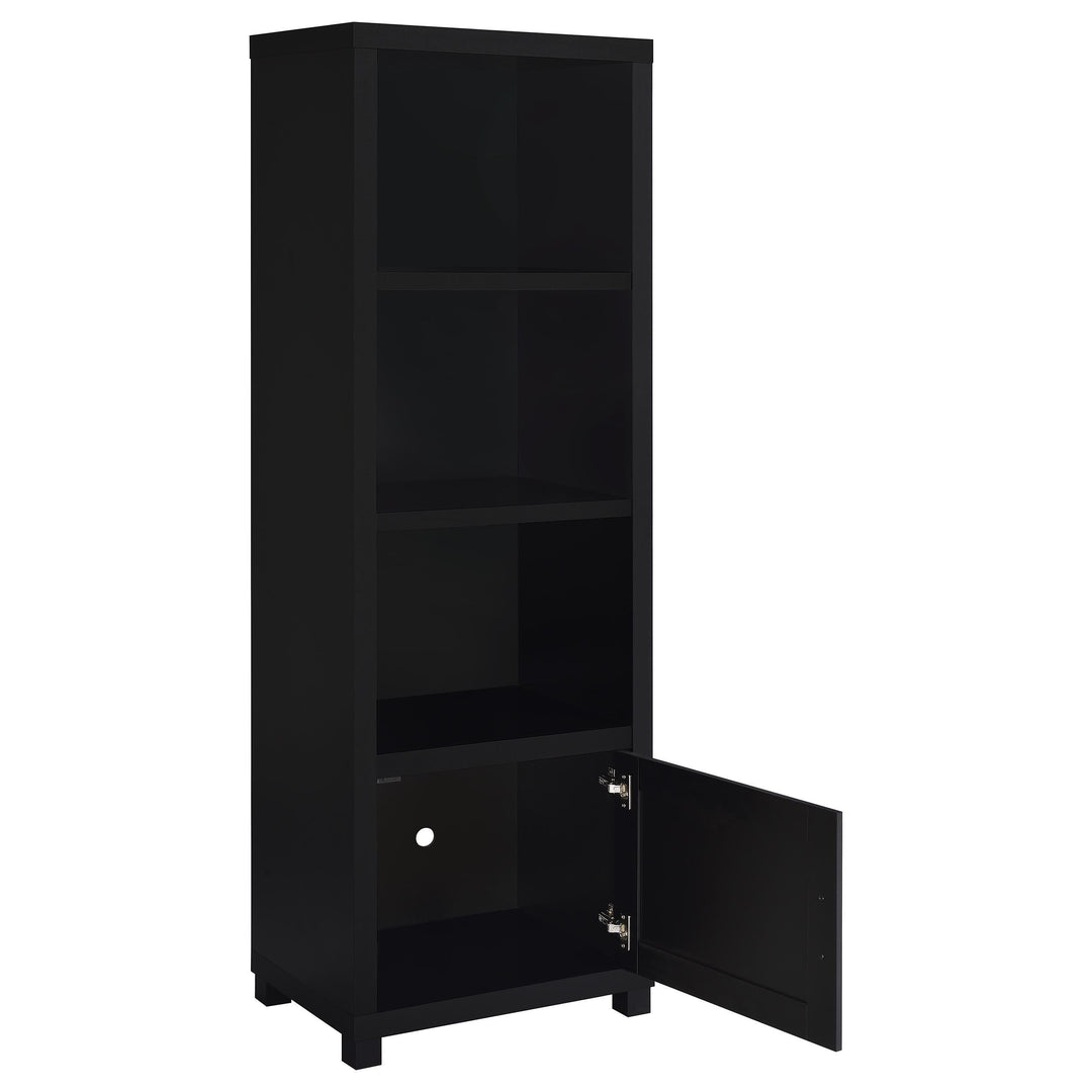 Sachin 3-shelf Engineered Wood Media Tower Black