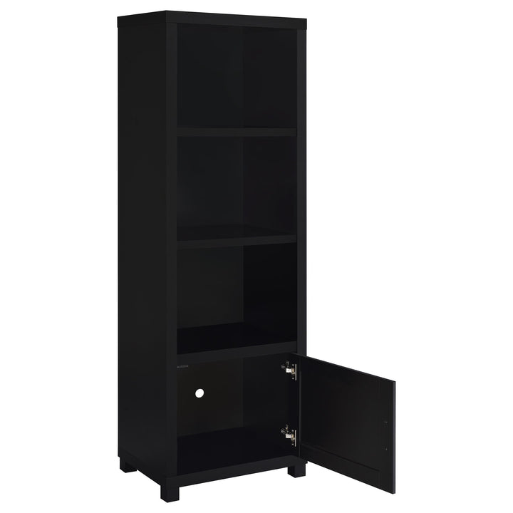 Sachin 3-shelf Engineered Wood Media Tower Black