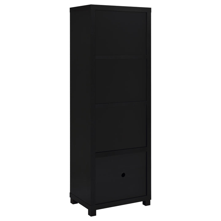 Sachin 3-shelf Engineered Wood Media Tower Black
