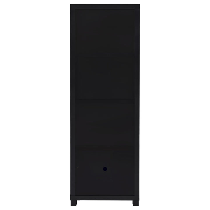 Sachin 3-shelf Engineered Wood Media Tower Black