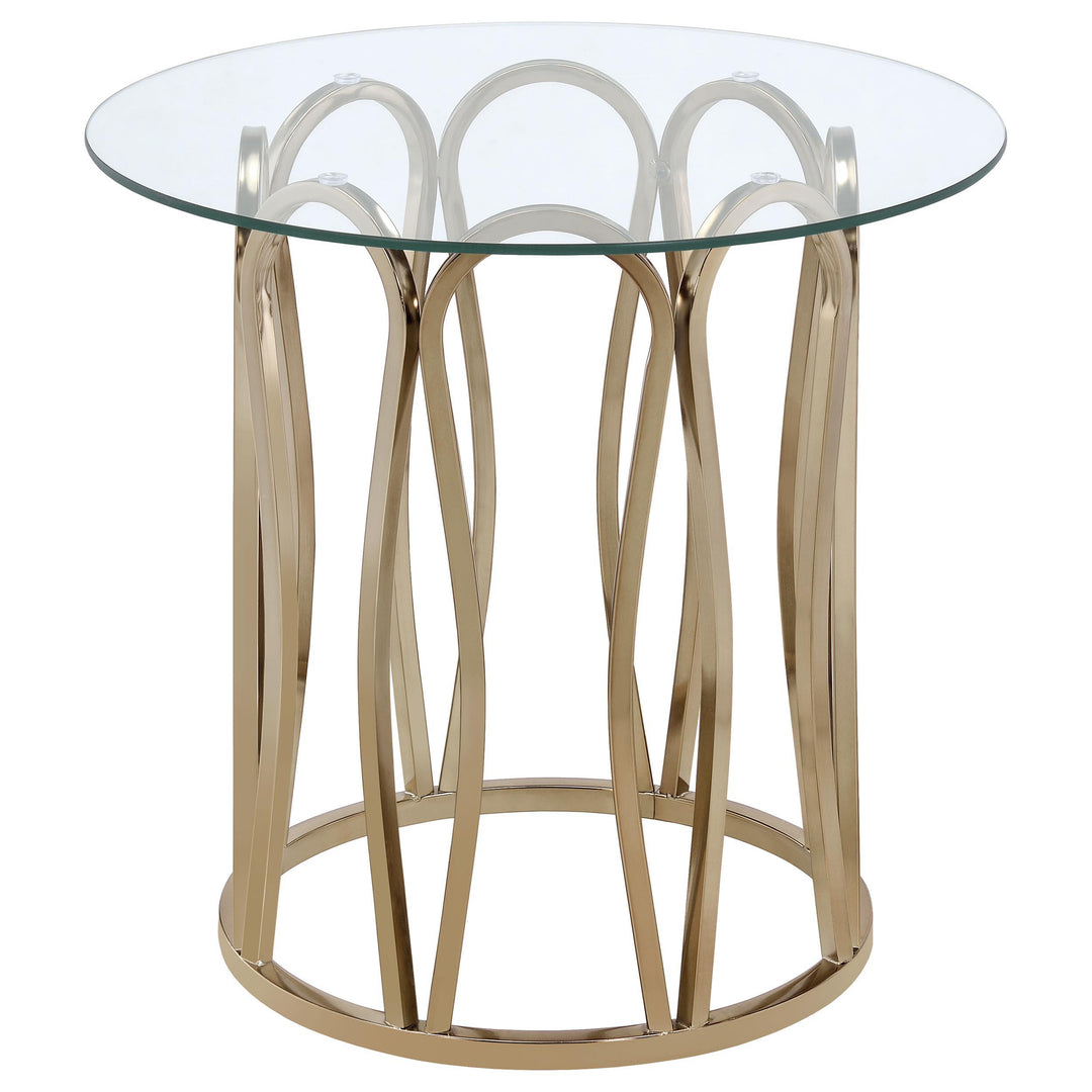 Monett 2-piece Coffee and End Table Set Chocolate Chrome