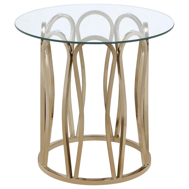 Monett 2-piece Coffee and End Table Set Chocolate Chrome