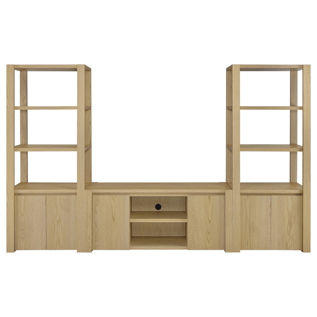 Laurelton 3-shelf Media Tower Tall Pier Cabinet Light Oak