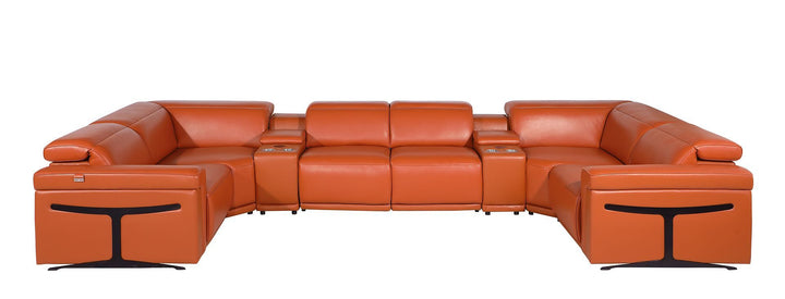 1126 - 8-Piece U-Shaped Sectional Sofa In With 4 Power Recliners &amp; Power Headrest