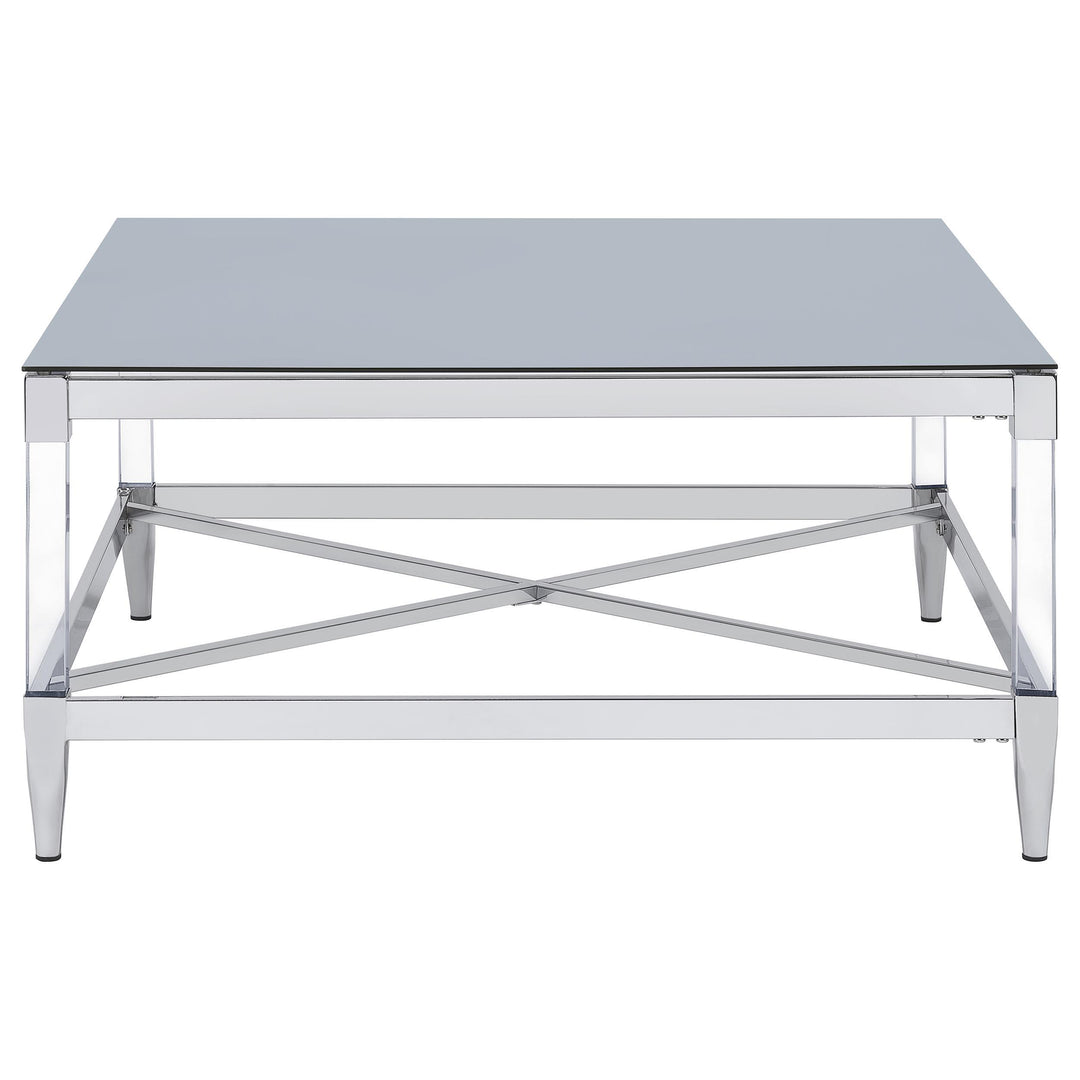 Lindley 2-piece Square Coffee and End Table Set Chrome