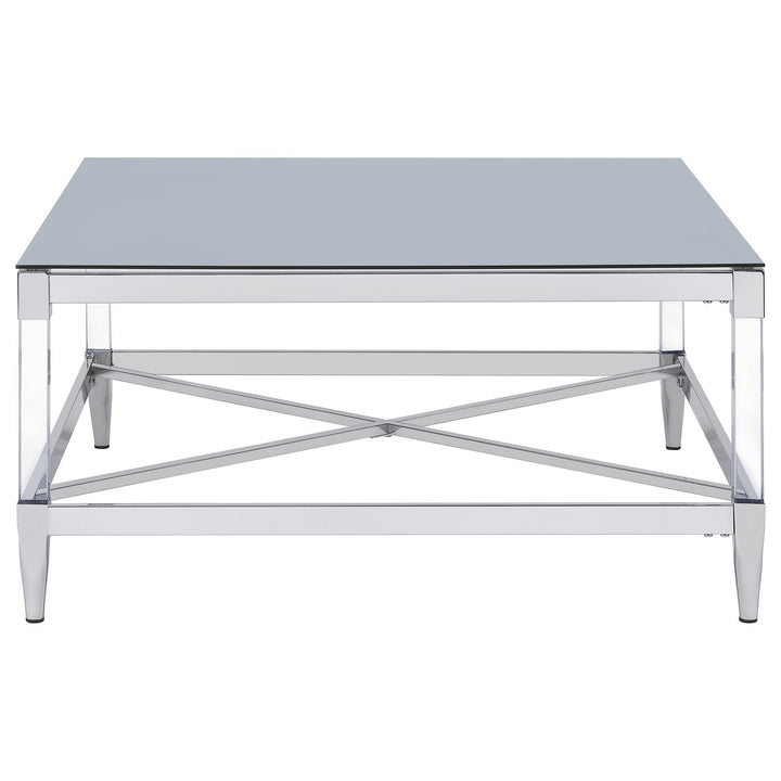 Lindley 2-piece Square Coffee and End Table Set Chrome