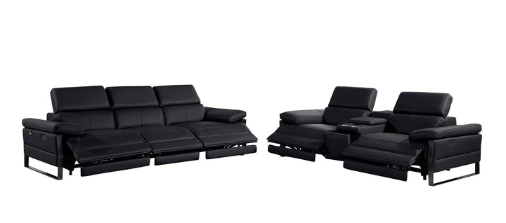 1246 - Modular Power Triple Reclining Sofa And Console Loveseat Set With Power Headrests
