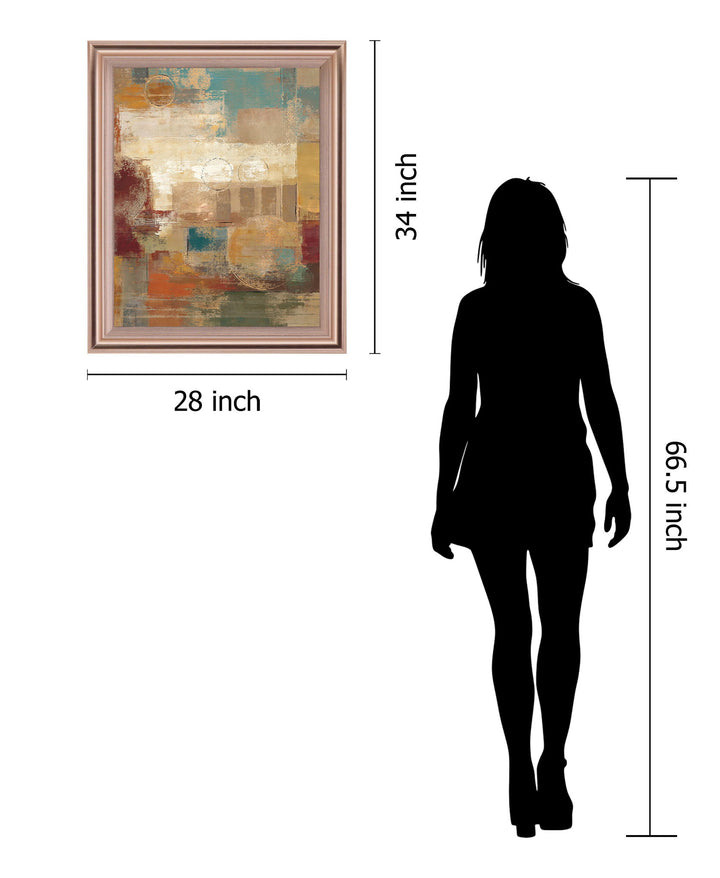 Golden Haze Geometry - 28" x 34" Framed Wall Art