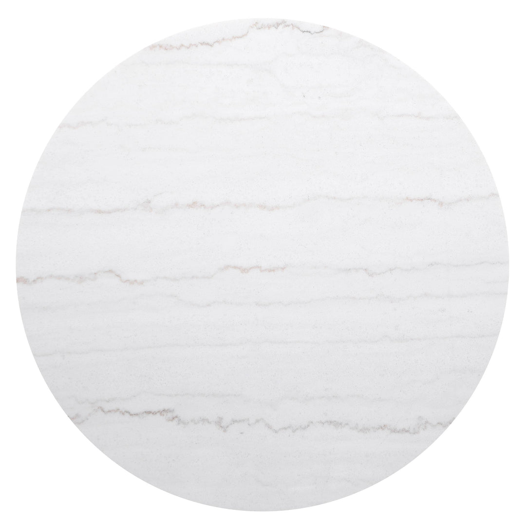 Jason Round White Marble Top Coffee Table Charcoal