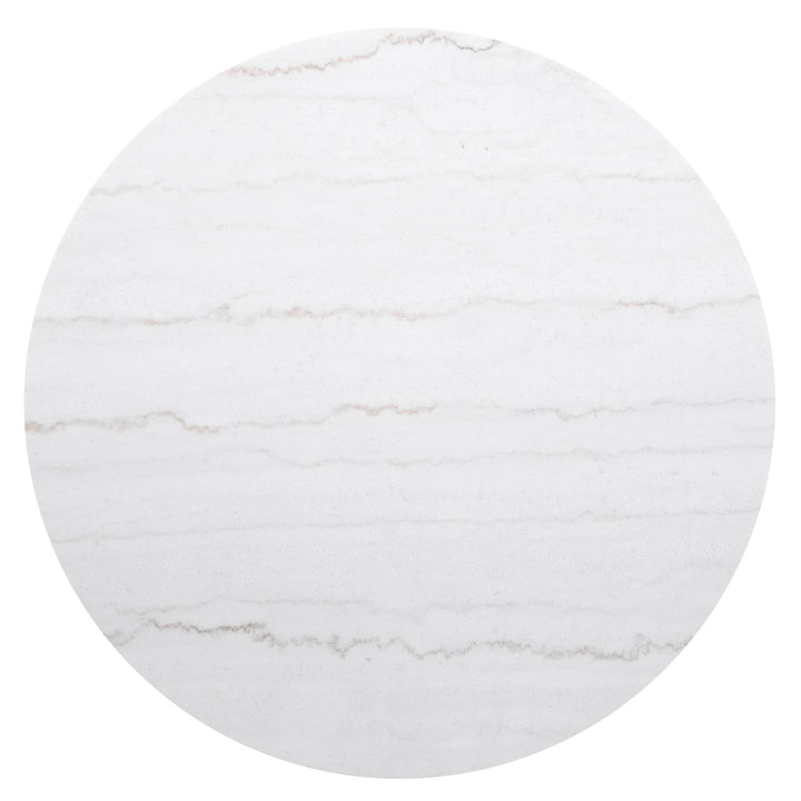 Jason Round White Marble Top Coffee Table Charcoal
