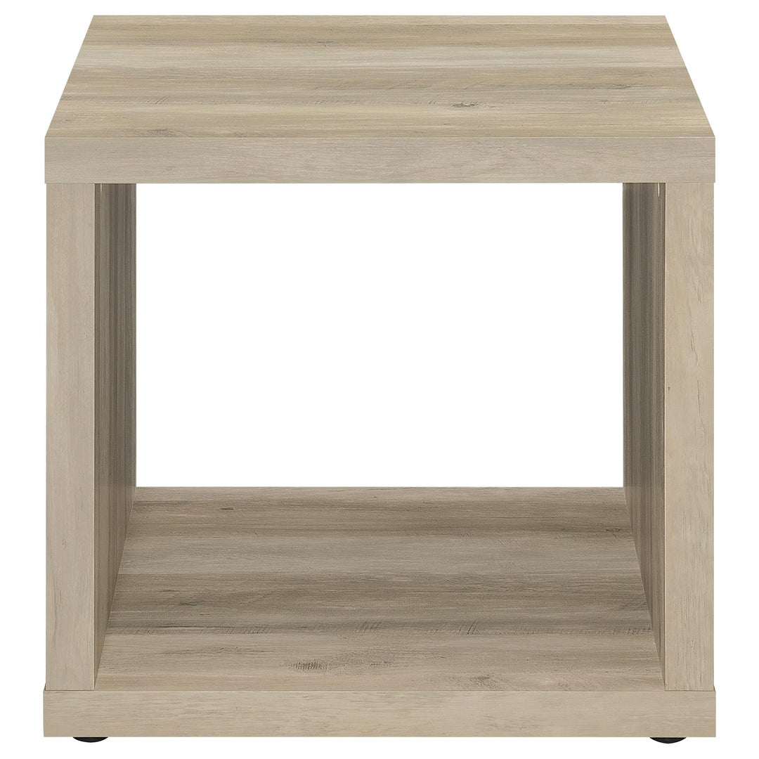 Frisco Square Engineered Wood Side End Table Distressed Pine