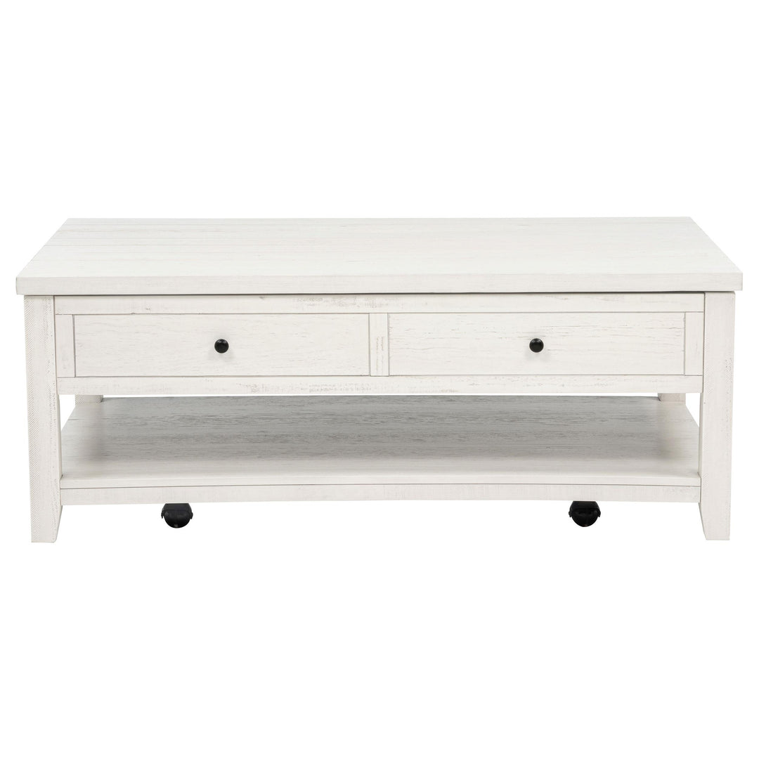 Payne 48-inch Mobile Lift Top Coffee Table Distressed White