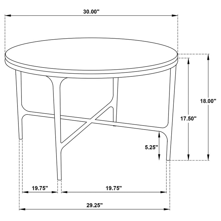 Hermas Round Genuine Marble Top Metal Coffee Table White