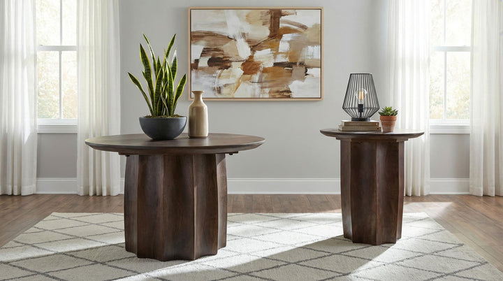 Cayenne Solid Mango Wood Accent Side End Table Walnut