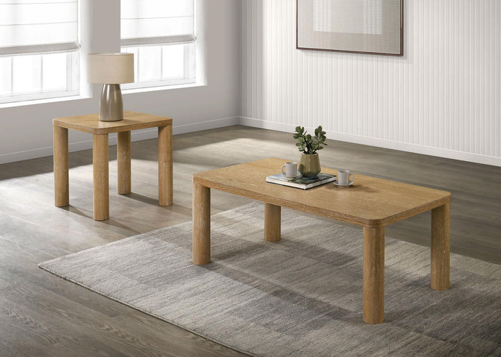 Castlewood Engineered Wood Accent Side End Table Light Oak