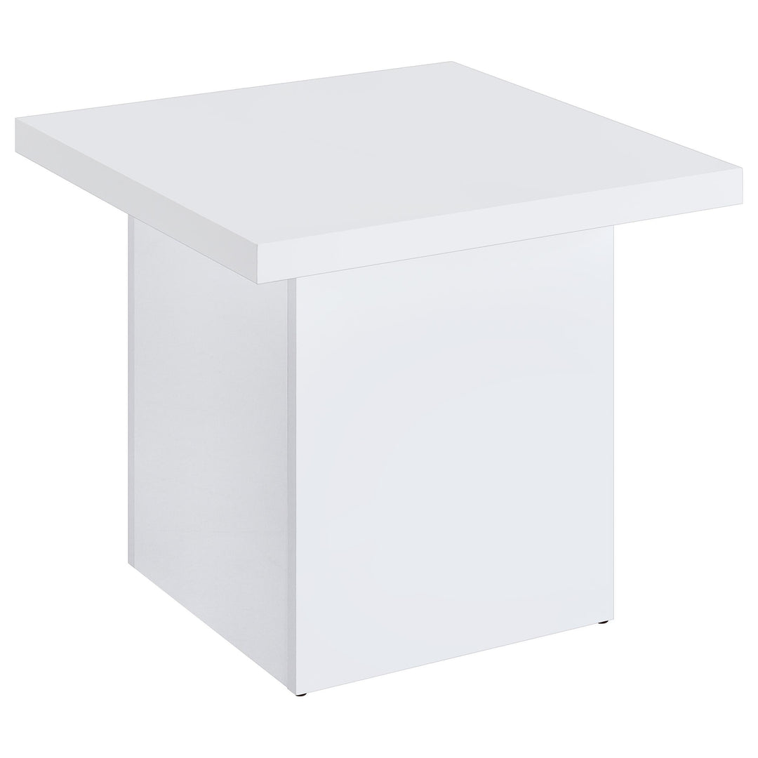 Devar 2-piece Square Coffee End Table Set White High Gloss