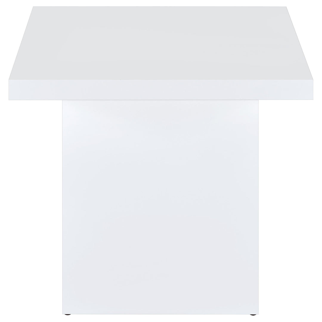 Devar 2-piece Square Coffee End Table Set White High Gloss