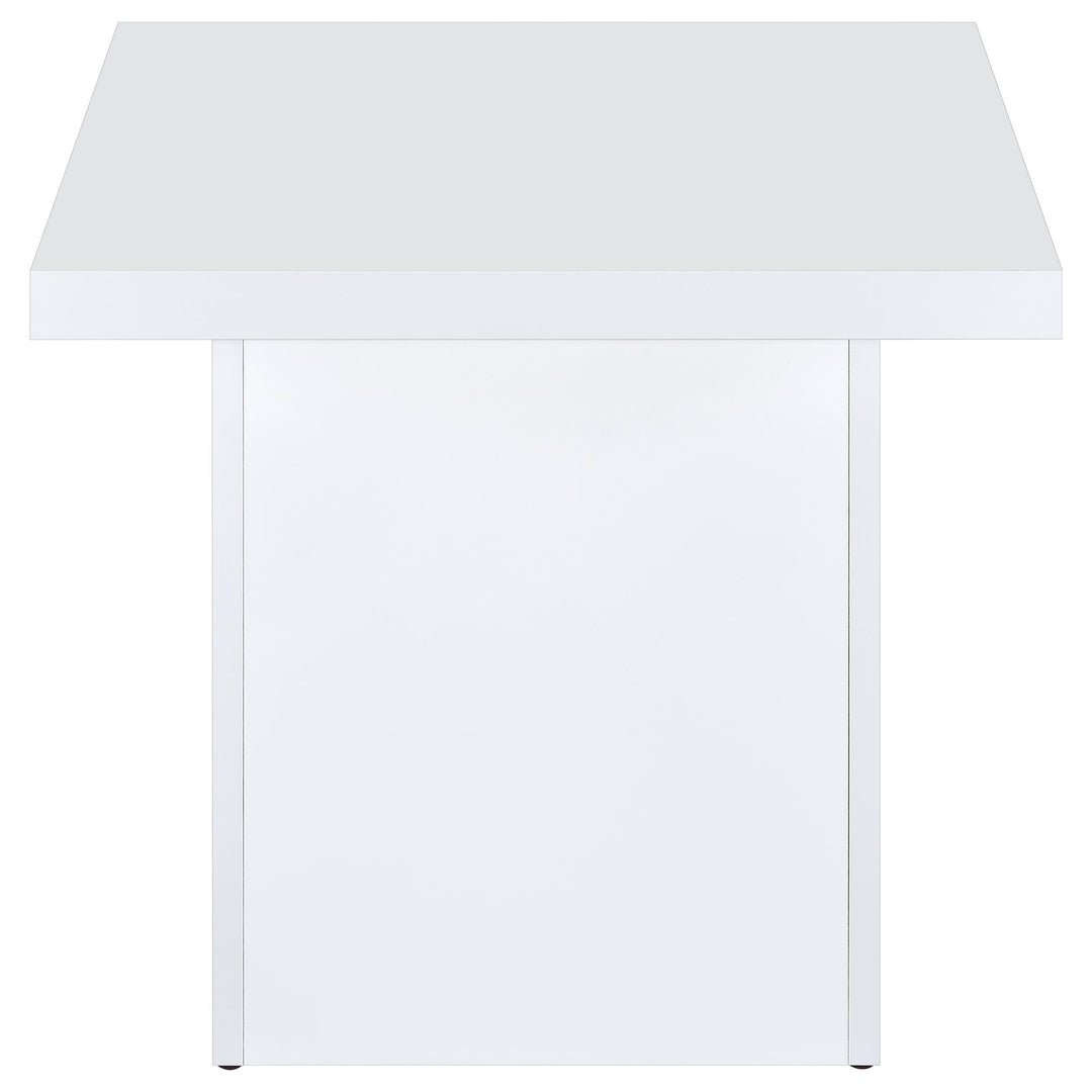 Devar 2-piece Square Coffee End Table Set White High Gloss