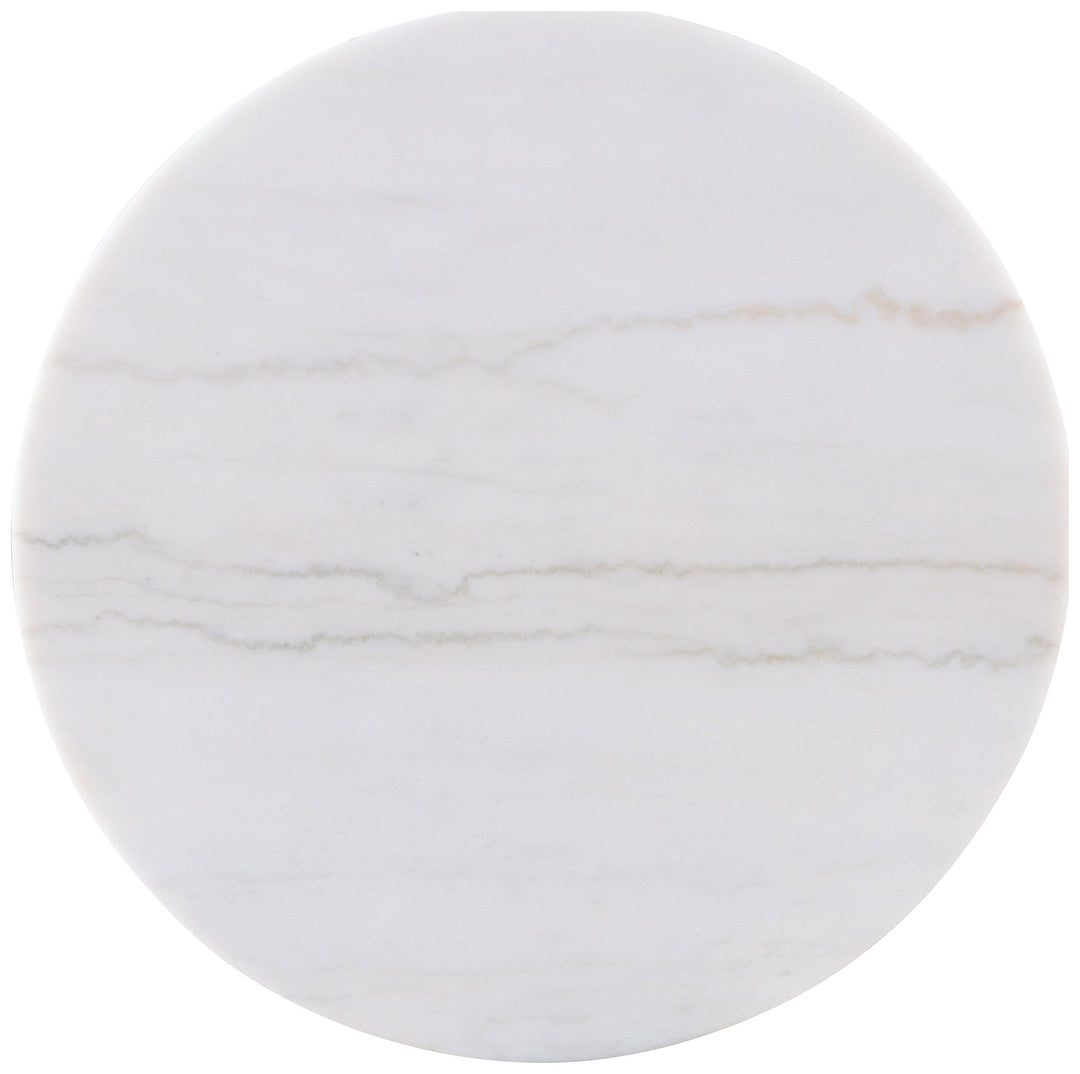 Jason Round White Marble Top Coffee Table Greige
