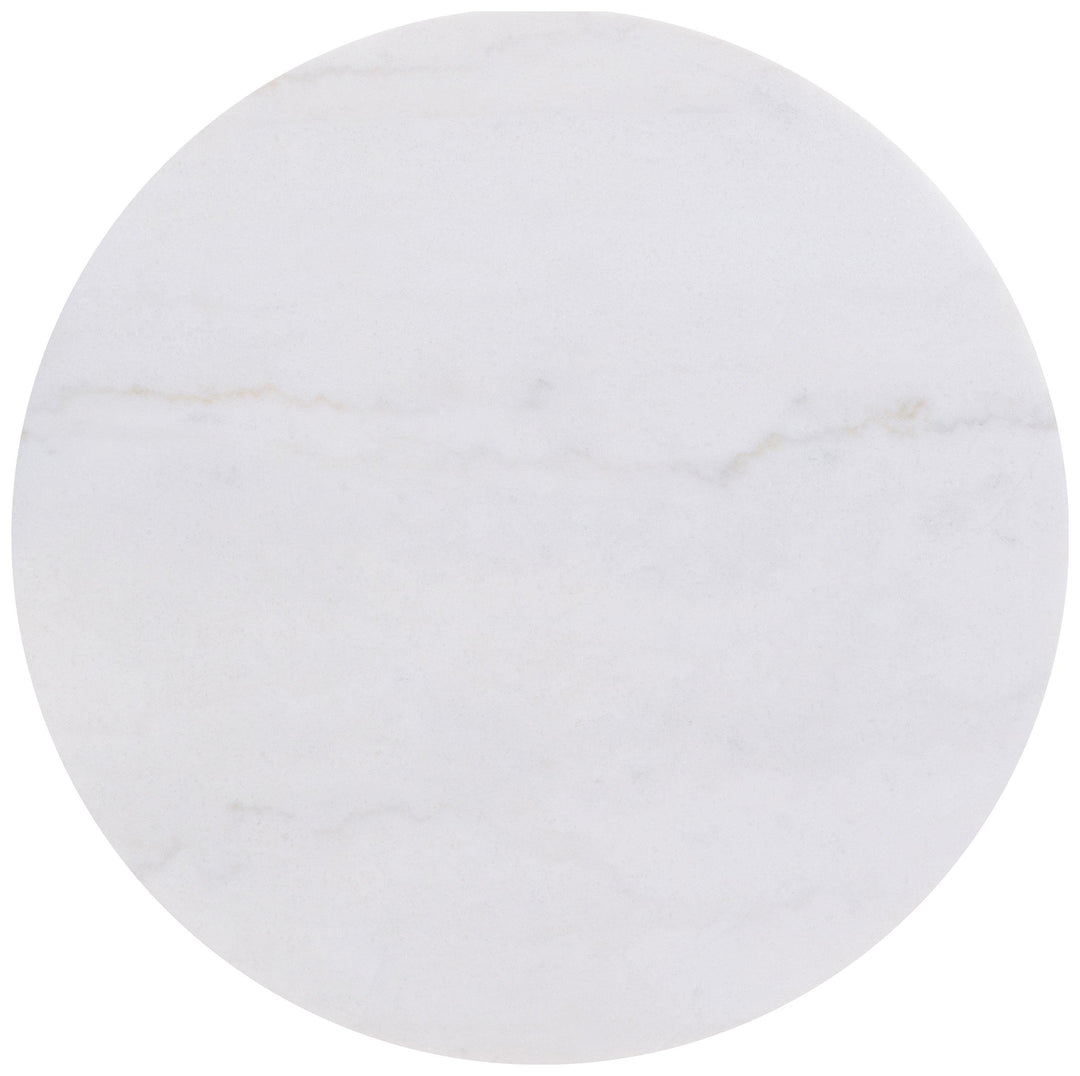 Jason 3-piece Round White Marble Coffee Table Set Honey Brown