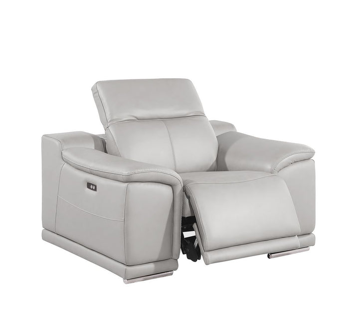 2679 - Power Reclining Sofa, Console Loveseat &amp; Chair Set In Genuine Leather (5 Recliners)