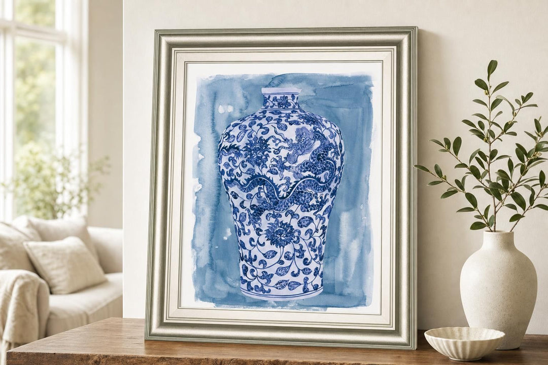 22x26 Ming Vase I By Melissa Wang - Blue