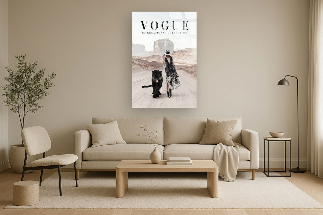 "Desert Companions" Tempered Glass With Foil - White / Black / Tan