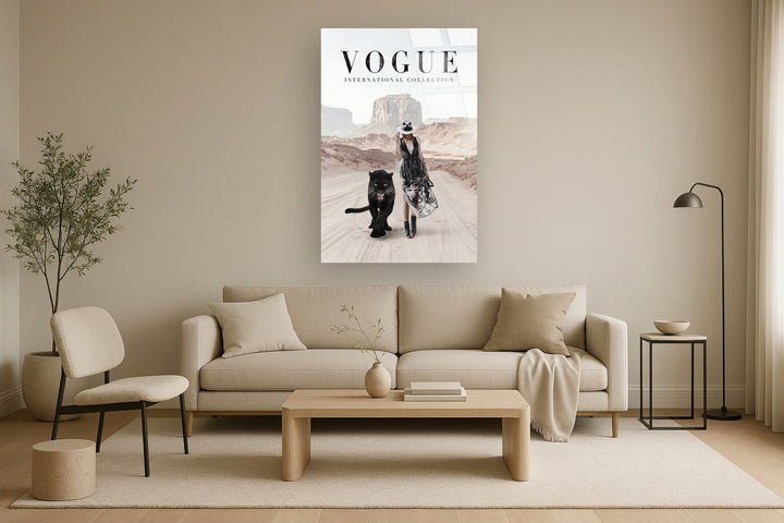 "Desert Companions" Tempered Glass With Foil - White / Black / Tan