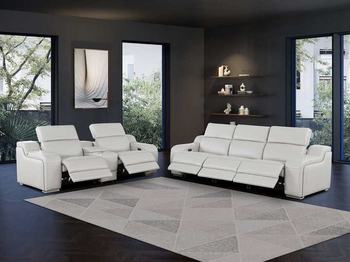 1116 - 6-Piece Modular Power Reclining Sofa And Console Loveseat Set In With 5 Power Recliners &amp; Power Headrests