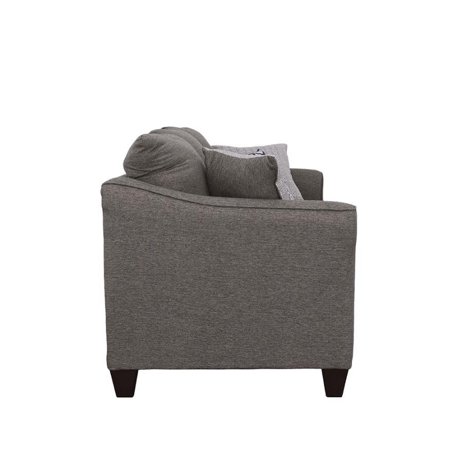 Salizar - Upholstered Flared Arm Sofa - Charcoal Gray