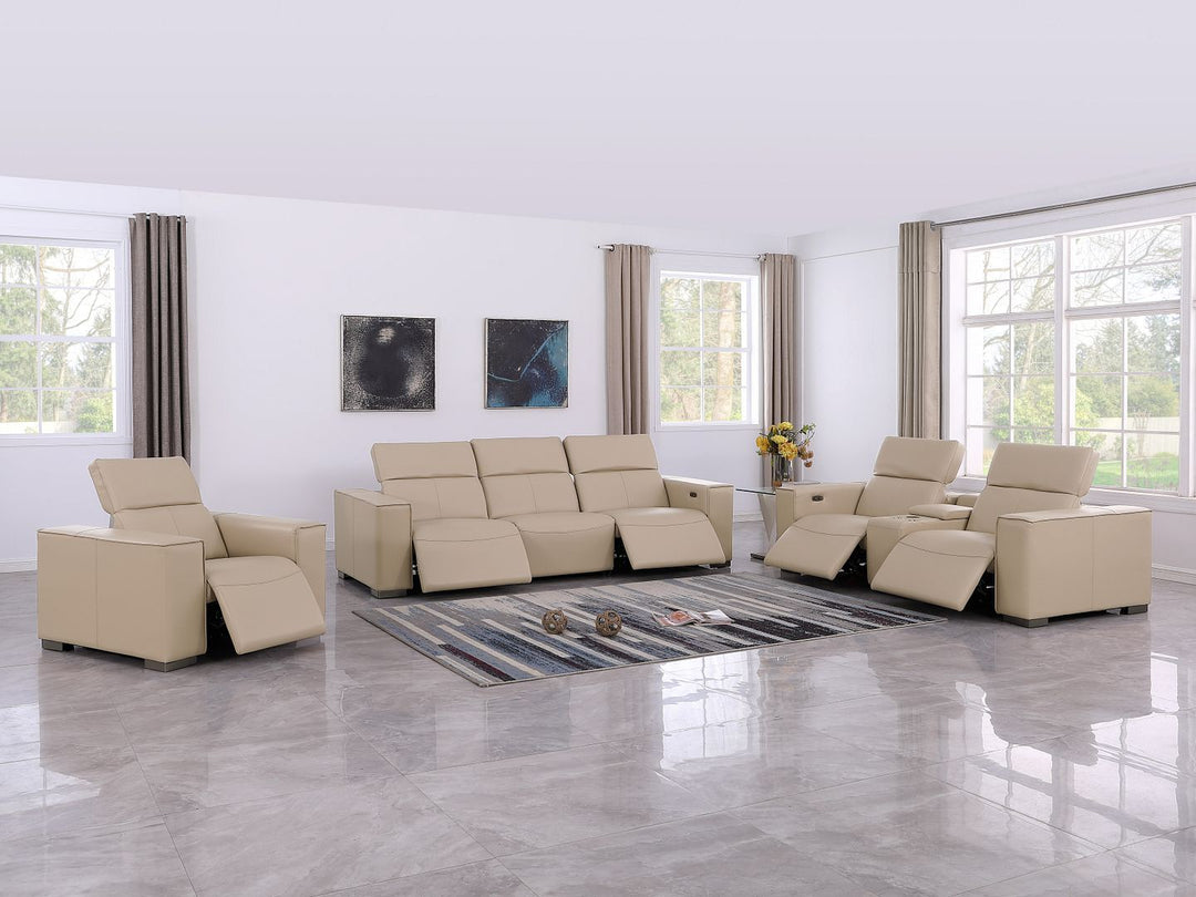 1208 - Modular Leather Set With 5 Power Recliners &amp; Power Headrests
