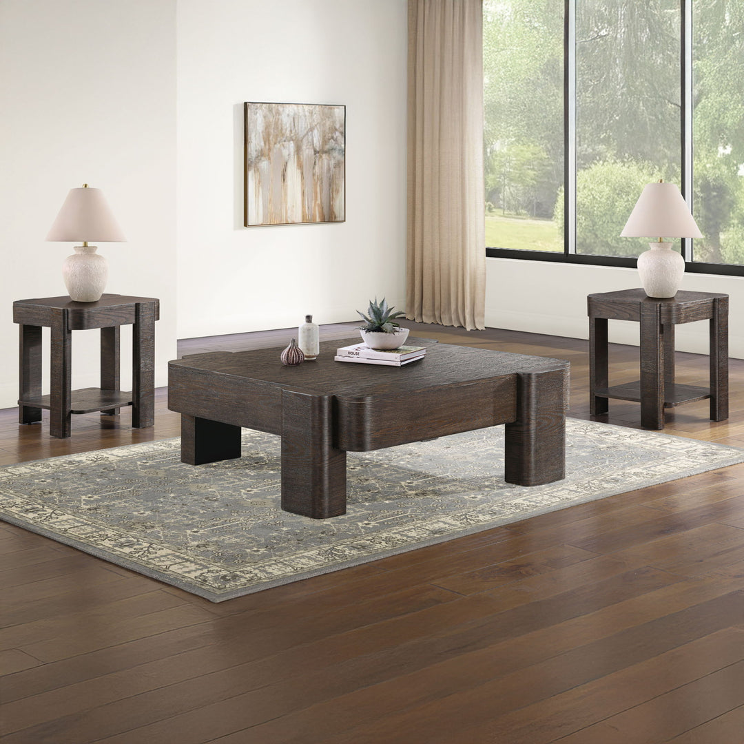 Salina - Square 3 Piece Occasional Set - Espresso