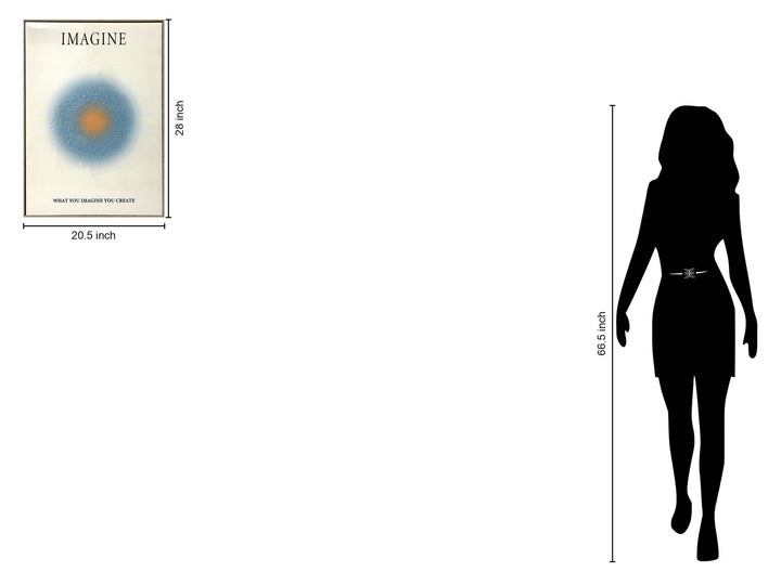 "Radiant Imagine" Hand-Embellished Canvas In Frame - Blue / Orange