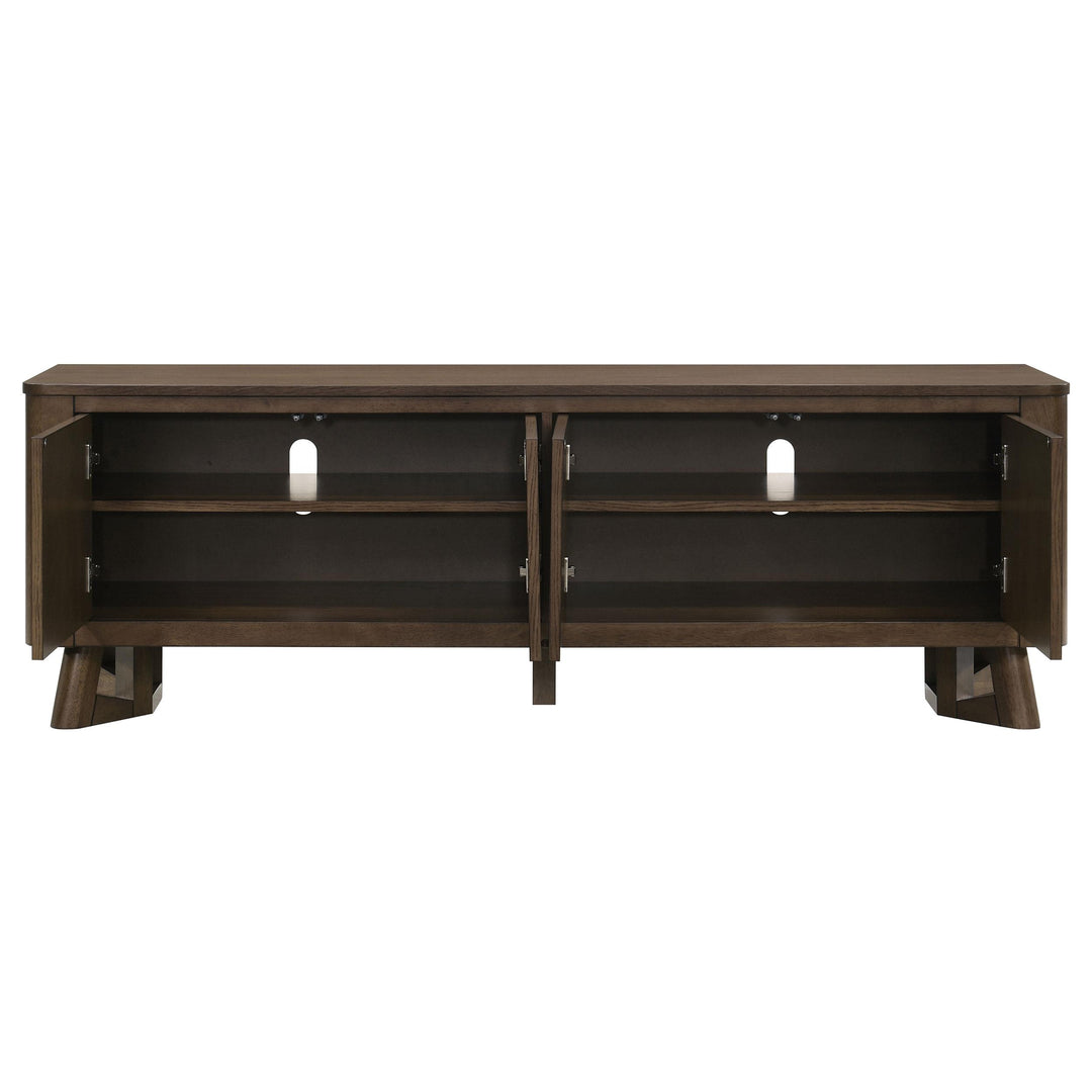 Trotter 71-inch 4-Door Wood TV Stand Media Console Brown