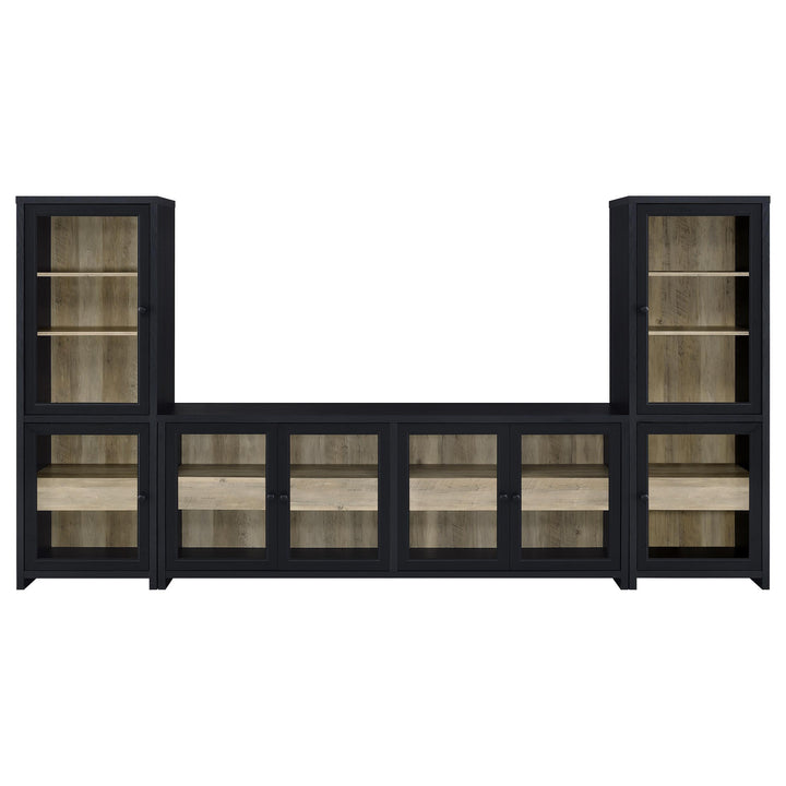 Denison 3-piece Entertainment Center 79-inch TV Stand Black