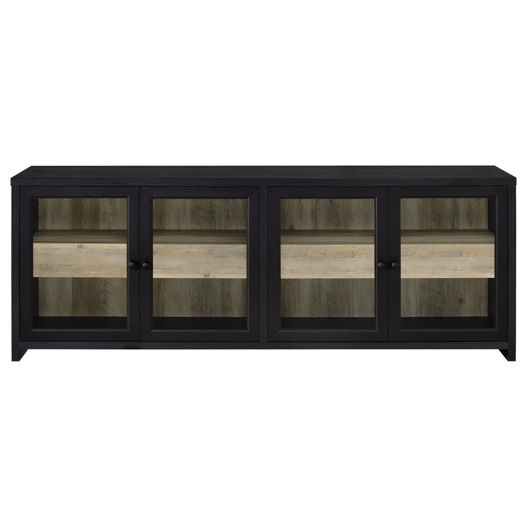 Denison 79-inch 4-door TV Stand Media Console Black