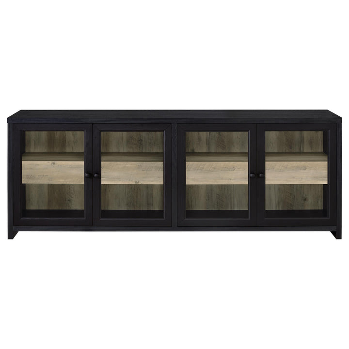 Denison 79-inch 4-door TV Stand Media Console Black