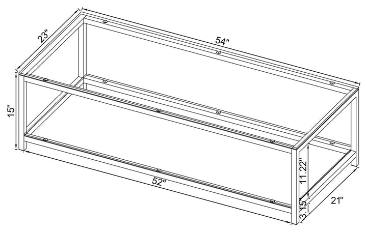Trini 1-shelf Glass Top Coffee Table Black Nickel