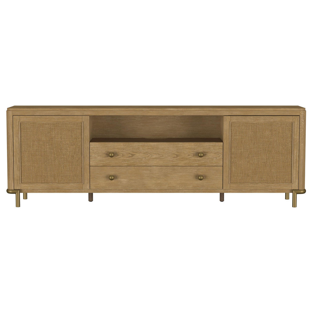 Arini Rattan Cane 2-door TV Stand Media Console Sand Wash