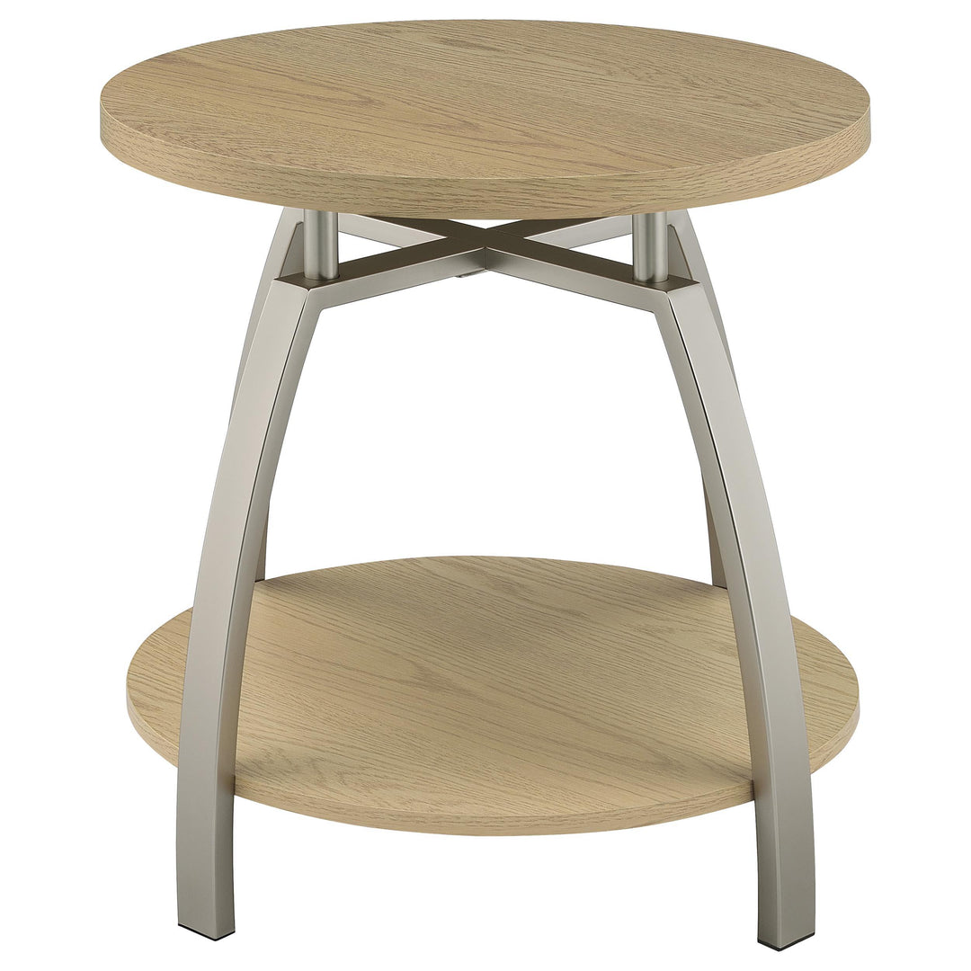 Dacre 2-piece Round Coffee and End Table Set Greige