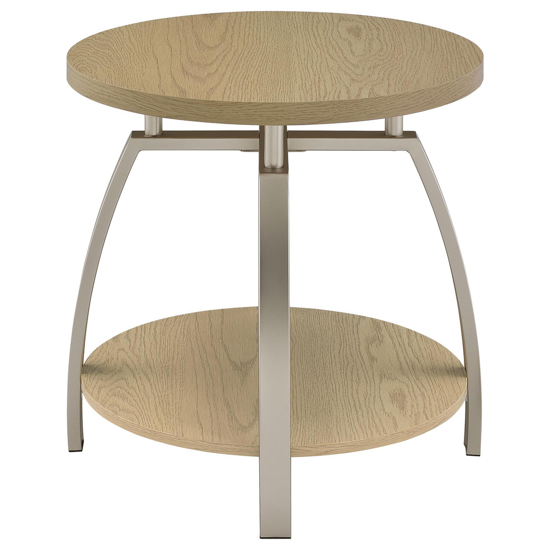 Dacre 2-piece Round Coffee and End Table Set Greige