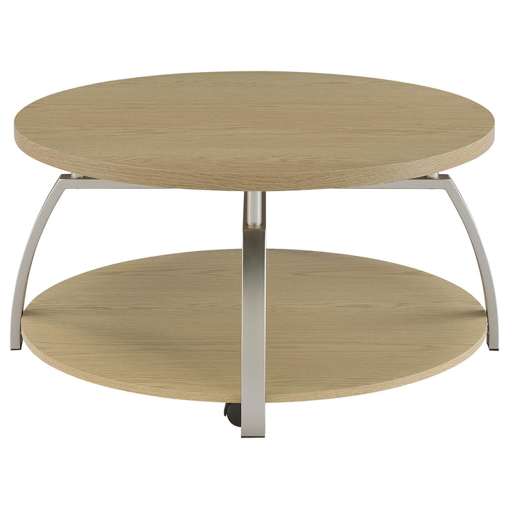 Dacre Round Engineered Wood Top Coffee Table Greige