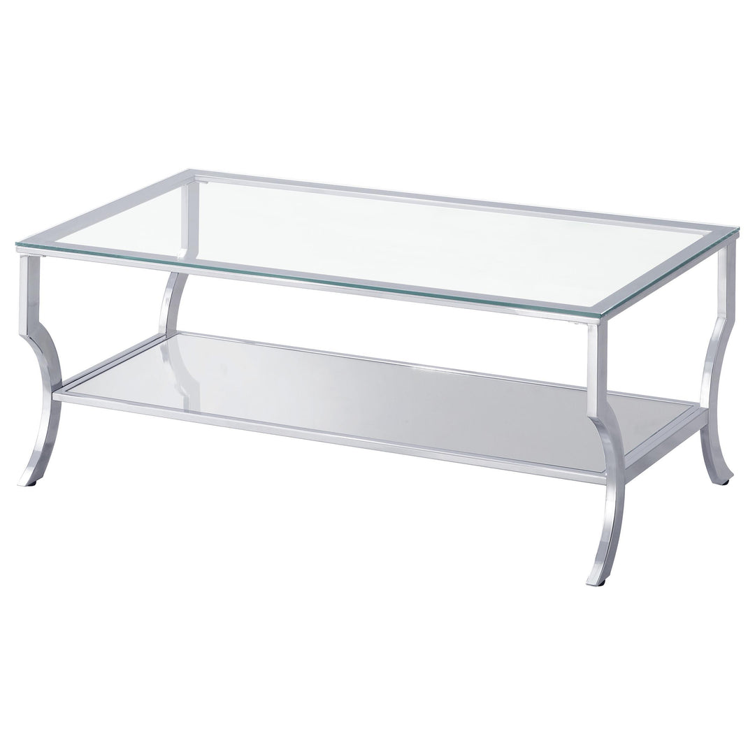 Saide 2-piece Glass Top Coffee and End Table Set Chrome